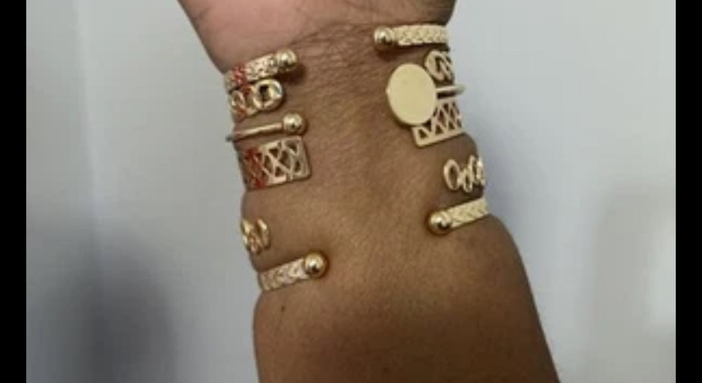 Luxe Layered Gold Bangle Stack Set