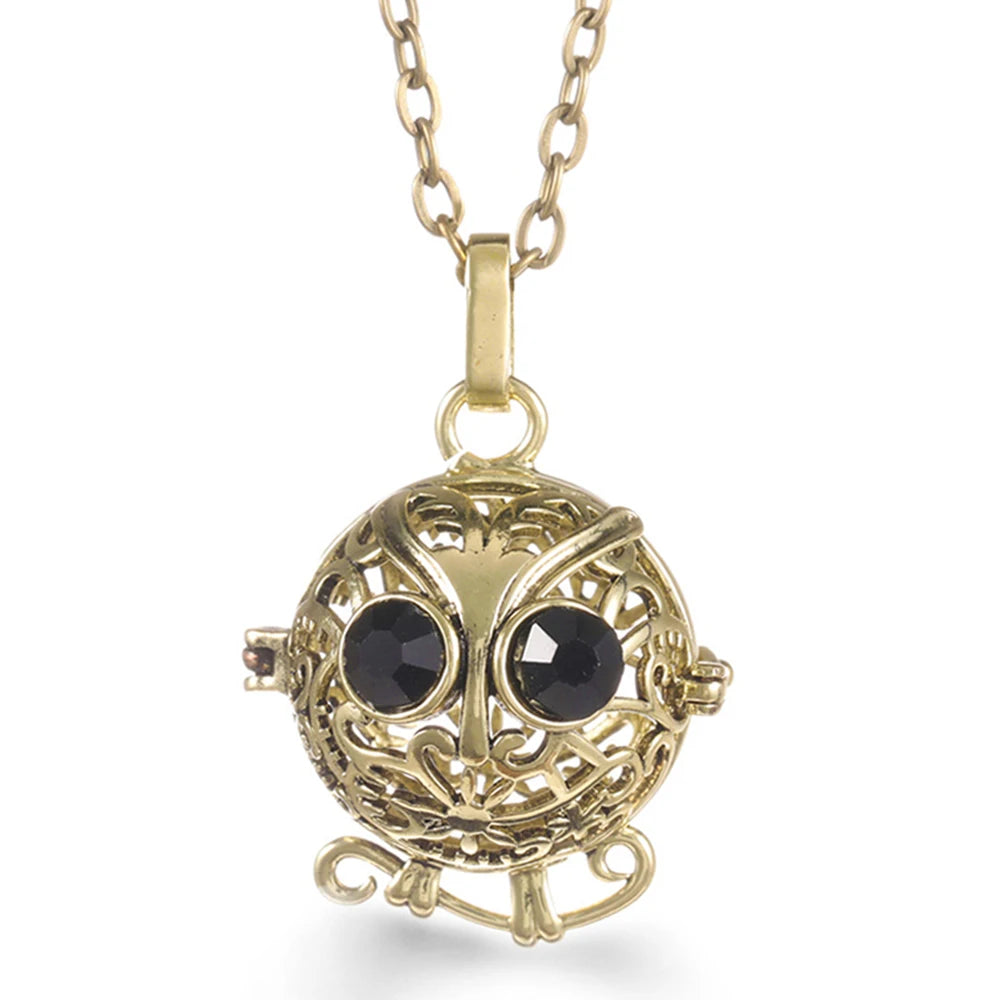Mexico Chime Music Ball Caller Pendant Aromatherapy Diffuser Necklace Angel Wing Lockets Fine Zircon Pregnant Woman Jewelry Gift