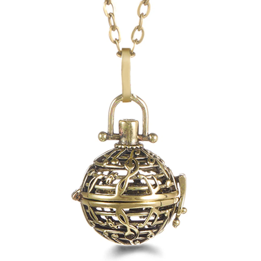Mexico Chime Music Ball Caller Pendant Aromatherapy Diffuser Necklace Angel Wing Lockets Fine Zircon Pregnant Woman Jewelry Gift