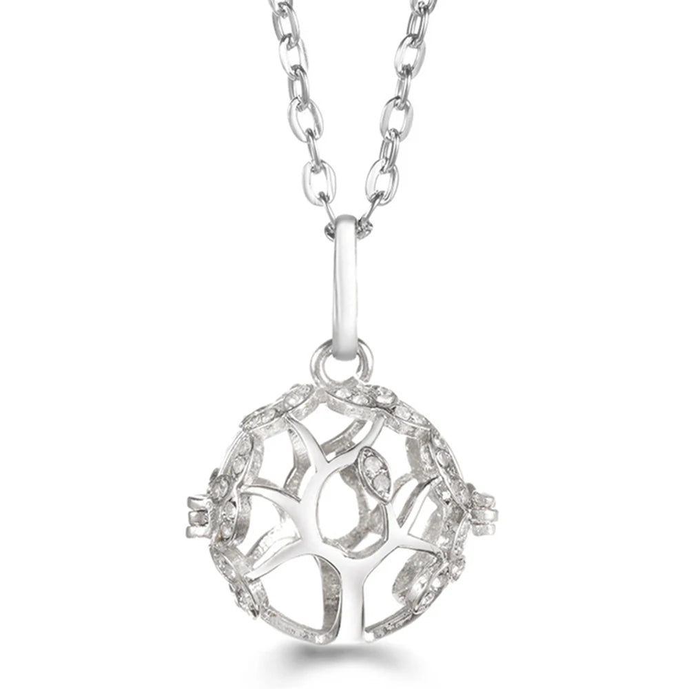 Mexico Chime Music Ball Caller Pendant Aromatherapy Diffuser Necklace Angel Wing Lockets Fine Zircon Pregnant Woman Jewelry Gift