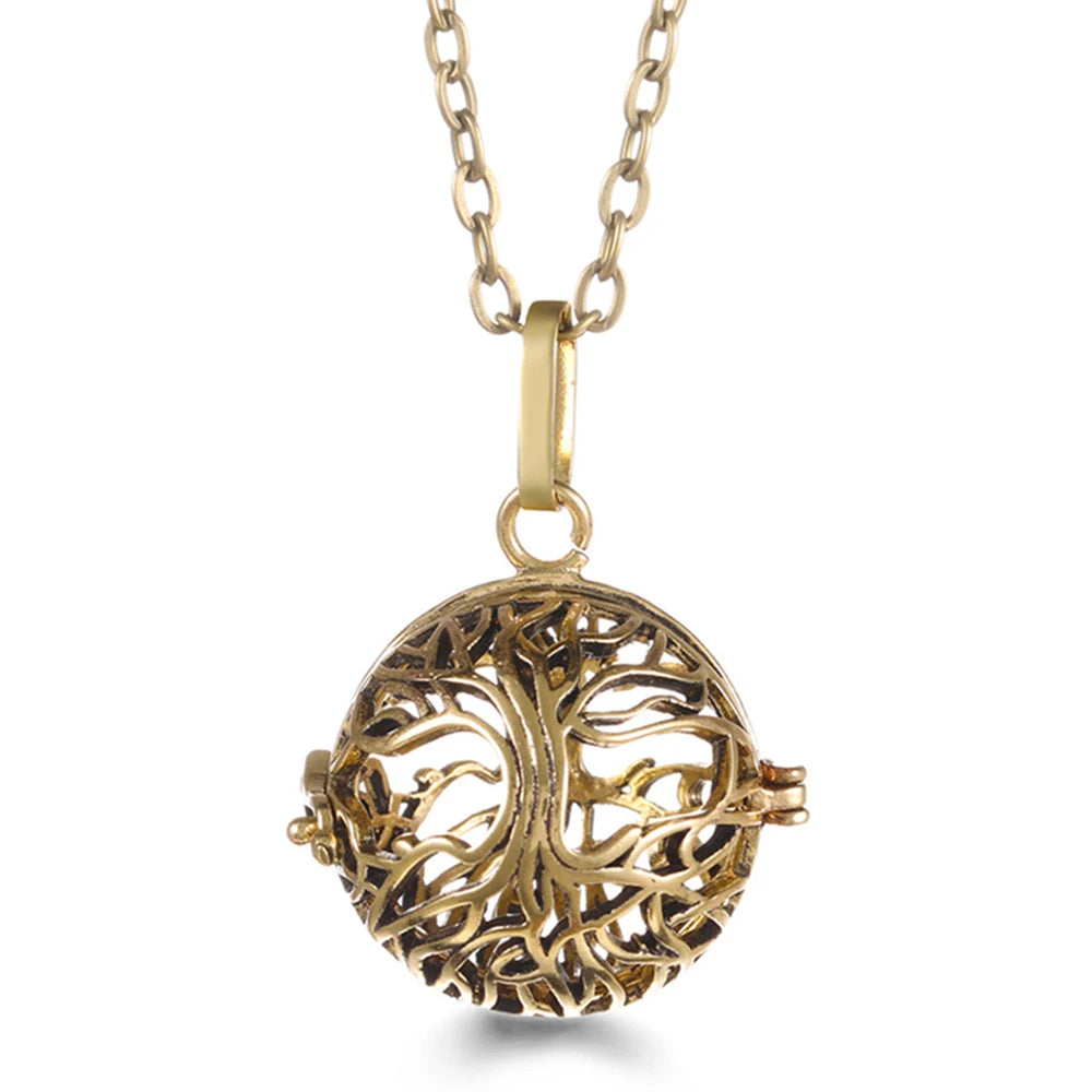 Mexico Chime Music Ball Caller Pendant Aromatherapy Diffuser Necklace Angel Wing Lockets Fine Zircon Pregnant Woman Jewelry Gift