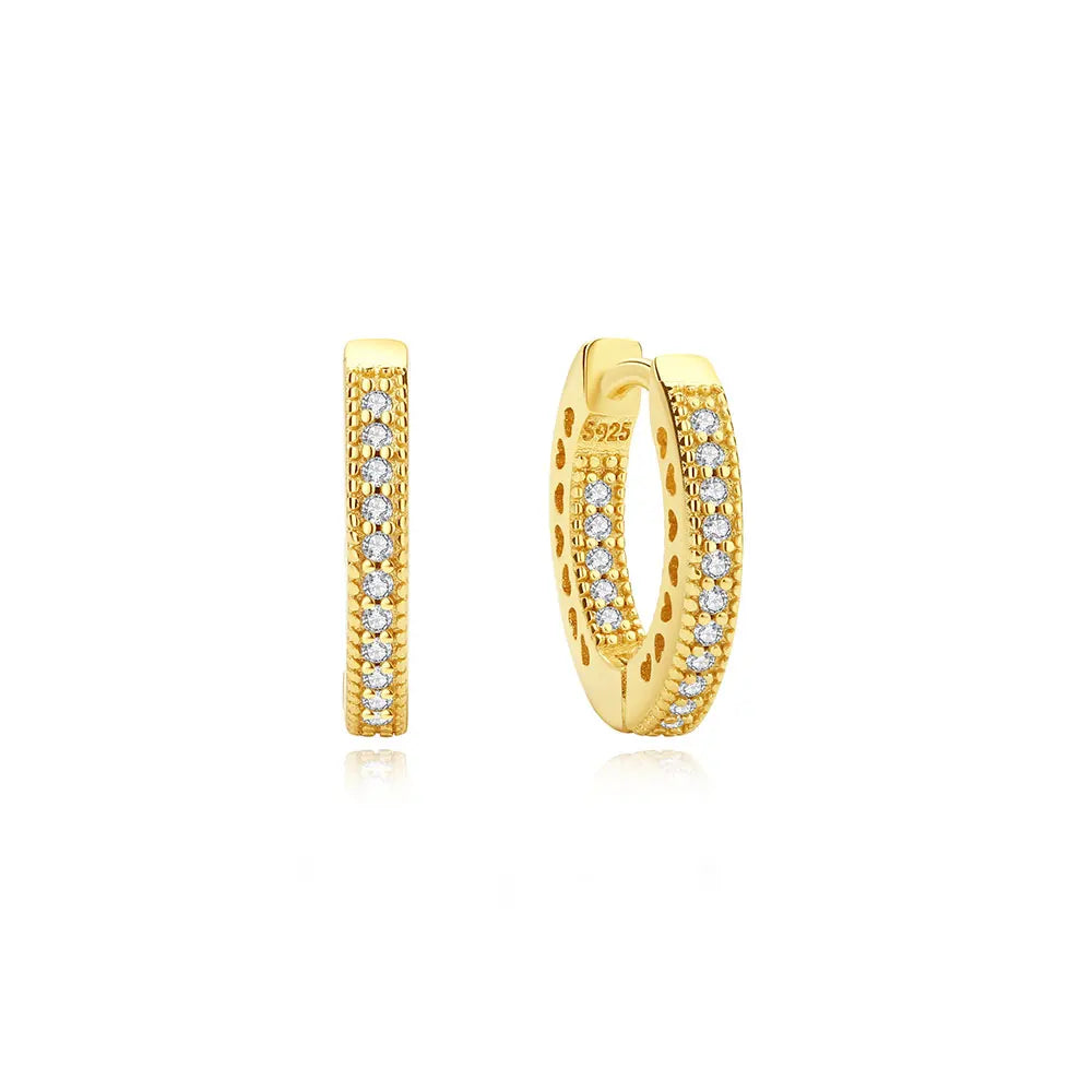 Original 925 Sterling Silver Earrings 2025 Stud Hoop Crystal Earings For Women Rose Gold Crown Heart Infinity Bee Earing Jewelry