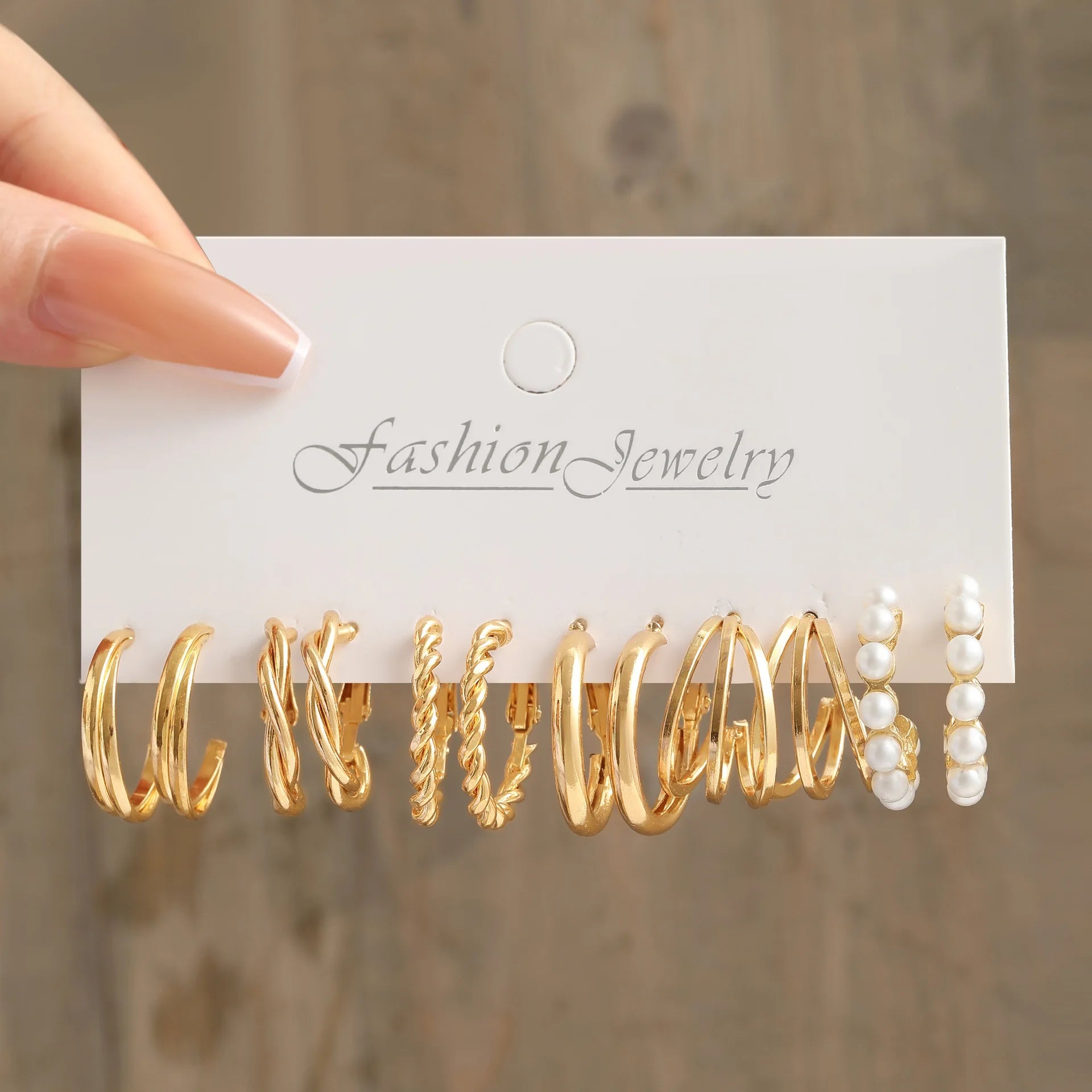 New 24 Pairs Earrings Set for Women Gold Color Bohemia Vintage Pearl Circle Geometric Hoop Earring Trendy Luxury Jewelry Gifts