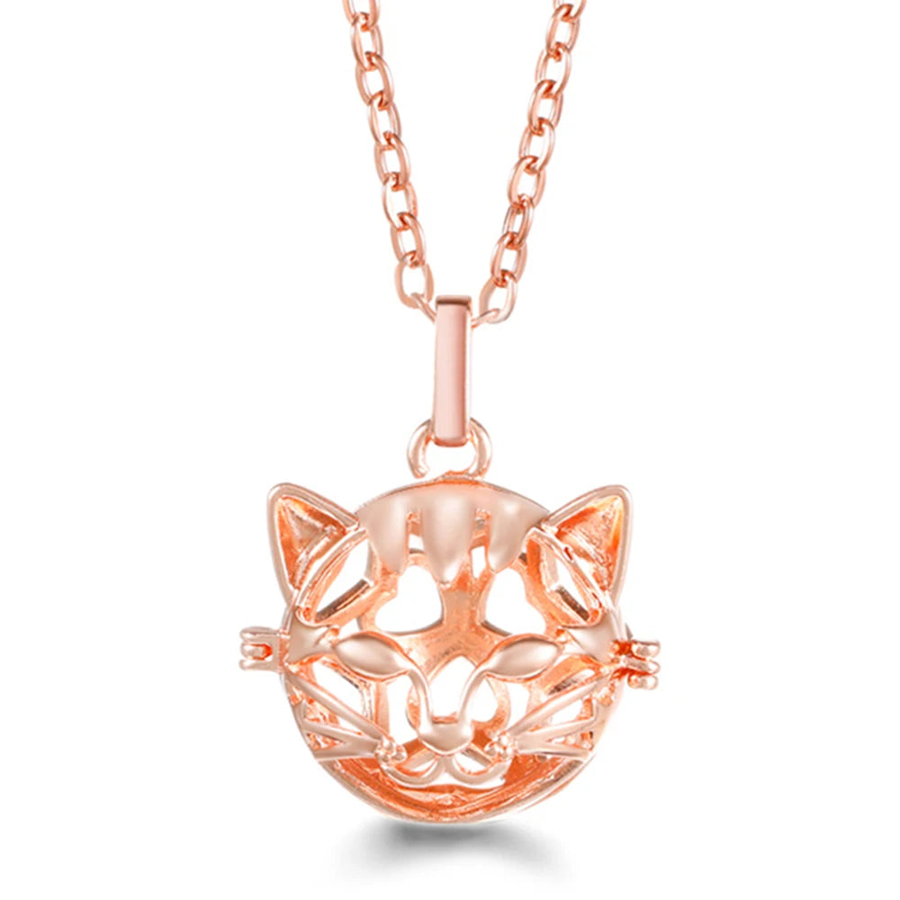 Mexico Chime Music Ball Caller Pendant Aromatherapy Diffuser Necklace Angel Wing Lockets Fine Zircon Pregnant Woman Jewelry Gift