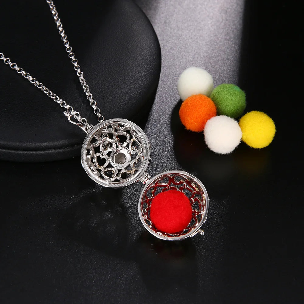 Mexico Chime Music Ball Caller Pendant Aromatherapy Diffuser Necklace Angel Wing Lockets Fine Zircon Pregnant Woman Jewelry Gift