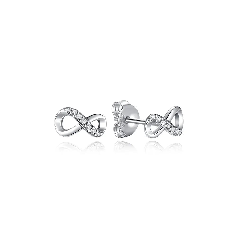 Original 925 Sterling Silver Earrings 2025 Stud Hoop Crystal Earings For Women Rose Gold Crown Heart Infinity Bee Earing Jewelry